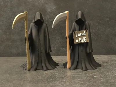 Reaper with Custom Sign - Free 3D Print Model - MakerWorld