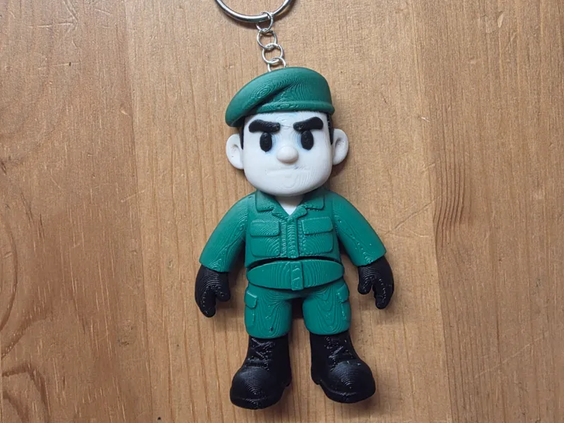 Flexi Army Man Keyring