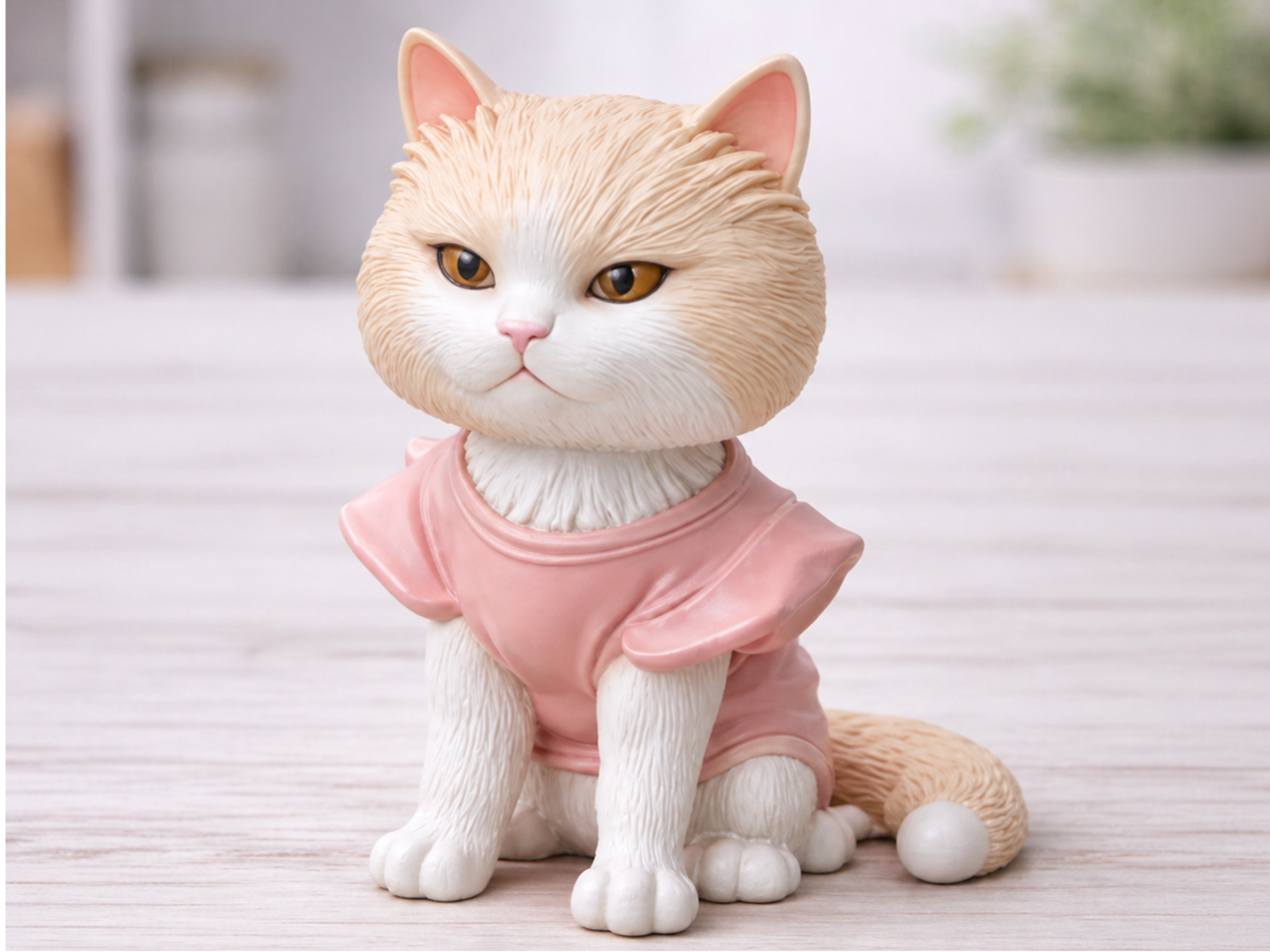 British Shorthair Cat figurine + Kitten chibi 
