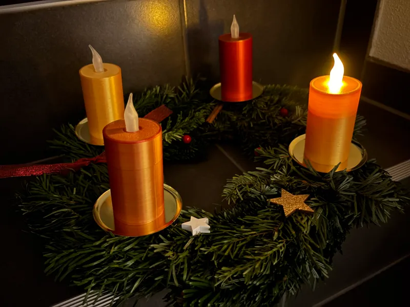 Adventskerze aus LED Teelicht 