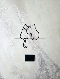 Déco murale duo de chats minimaliste — photo 3