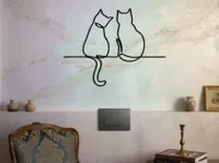 Déco murale duo de chats minimaliste — photo 1