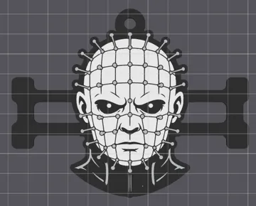 Accesorio para sujetar ligas de cabello: Pinhead Horror Hair Tie Holder Keychain — vista de referencia 4