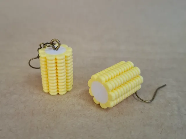 Corn on the Cob Earrings – Fun 3D Printed Jewelry