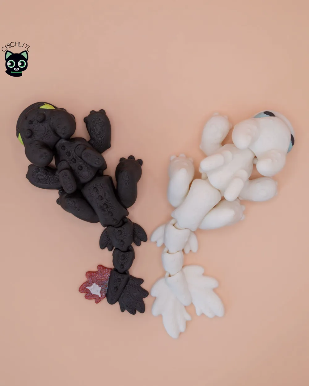 Dekorative Drache- und Stern-Ornamentfigur, weiß, Sammlerstück, Geschenk