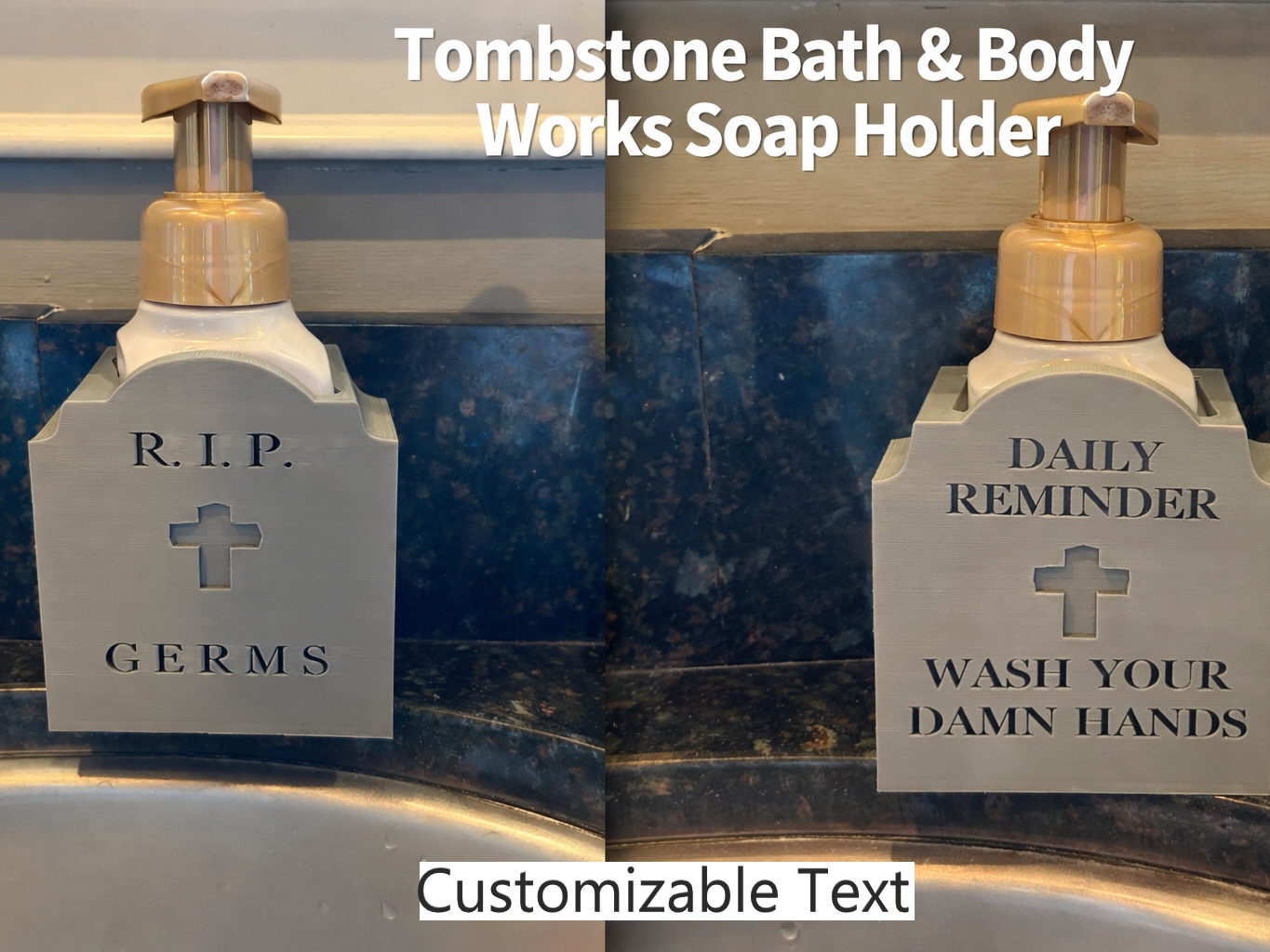 Tombstone Bath and Body Soap Dispenser Holder