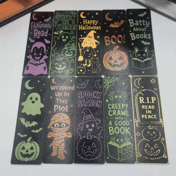 Accesorio de lectura: Halloween Bookmarks 10 Pack ~ Spooky Bookmark Set — vista de referencia 5