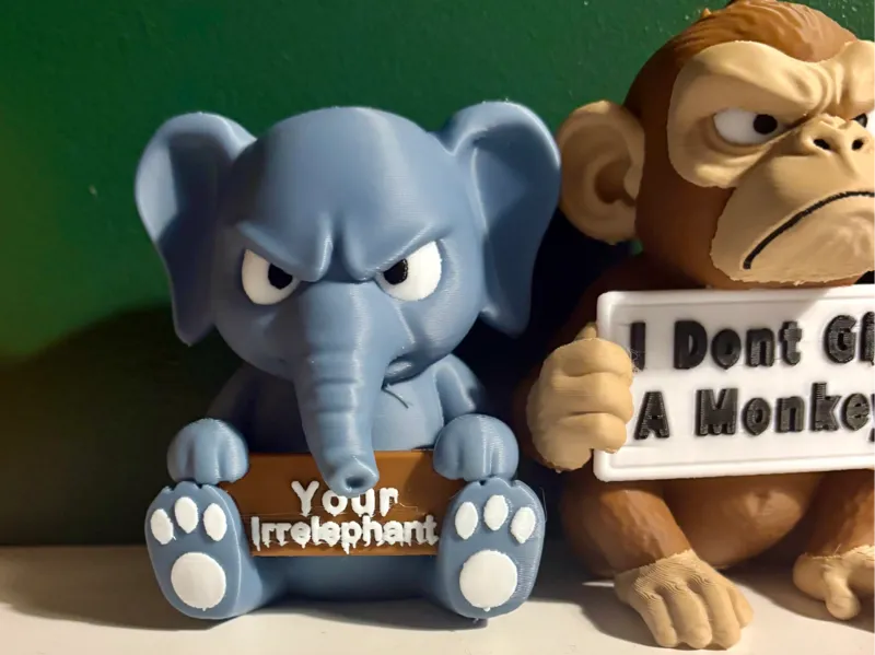 Angry Grumpy Elephant with Slogan