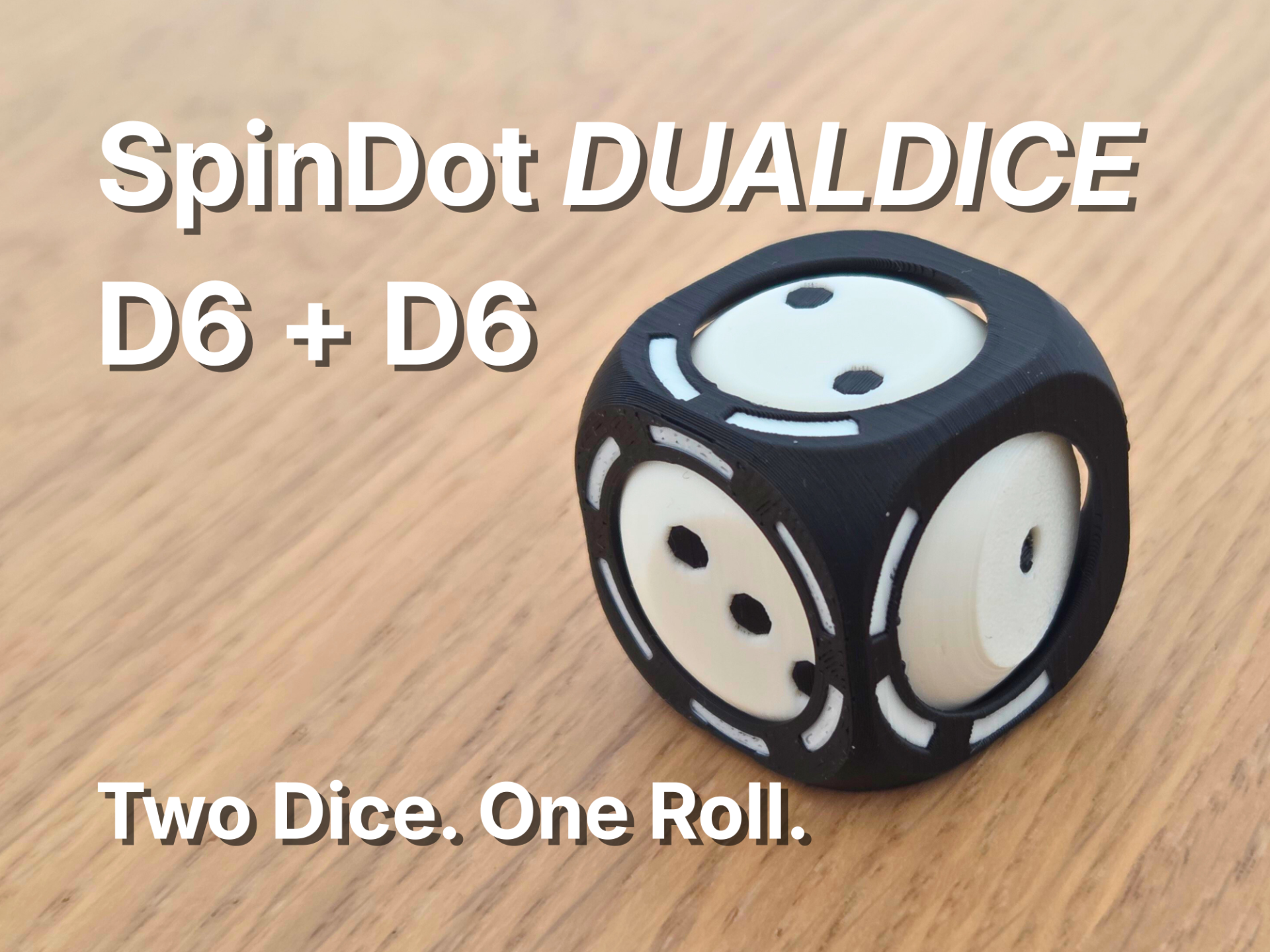 SpinDot DualDice D6 + D6 — Two Dice. One Roll.