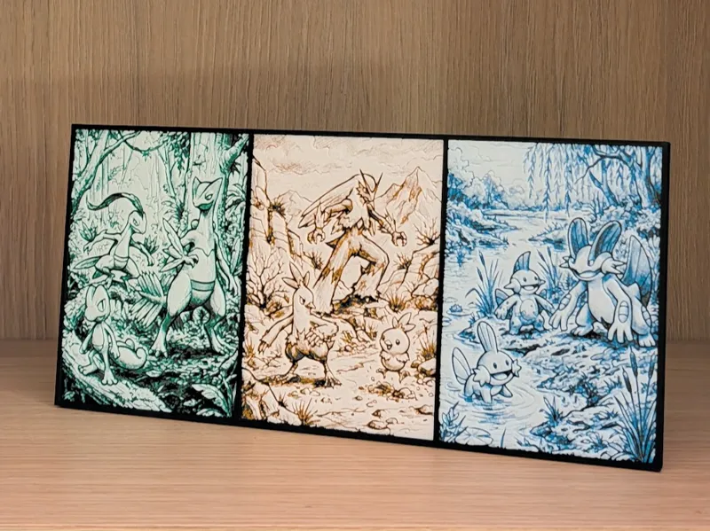 Hoenn Starter Evolutions Pokemon Hueforge & Frame