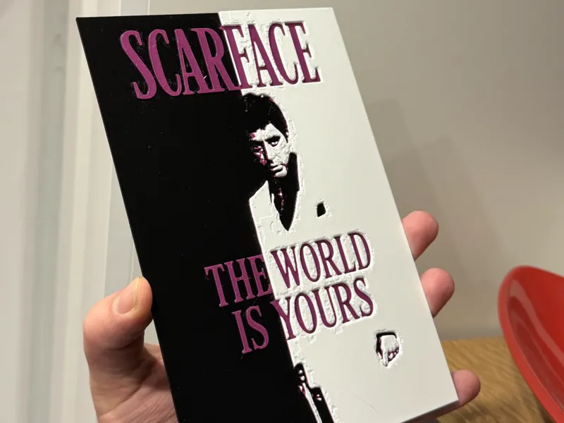 Scarface Tony Montana HueForge Cover 3D