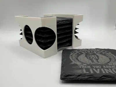 Slate coaster holder