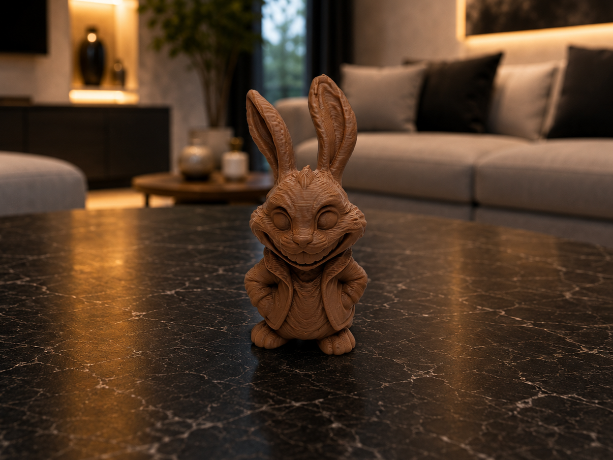 Frecher Hase "Grinsbert" im laessigen Kapuzenlook