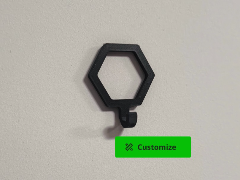 Parametric customizable hexagon wall hook