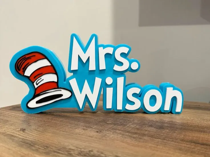 Custom Dr.Seuss Teacher Desk Sign - Cat in the Hat