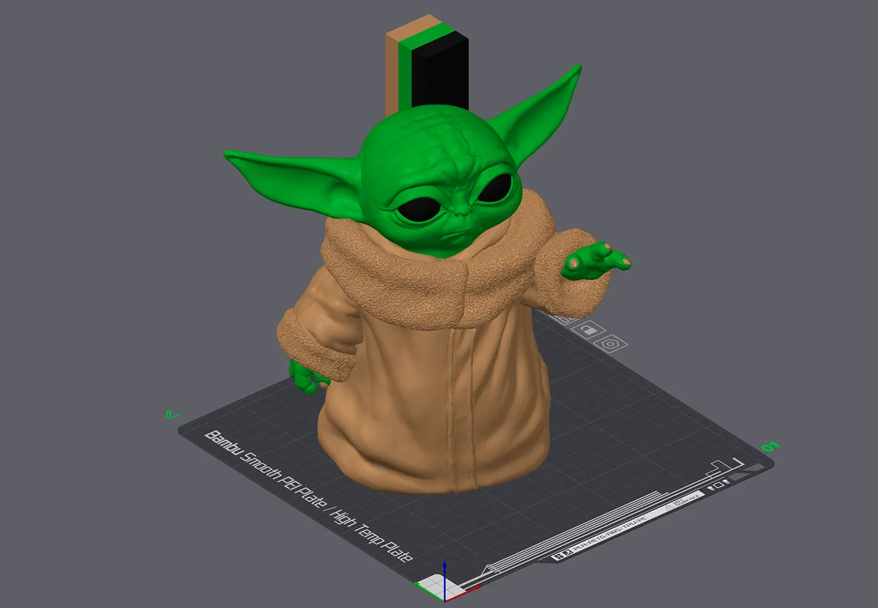 Colorized Grogu (Baby Yoda) view 3