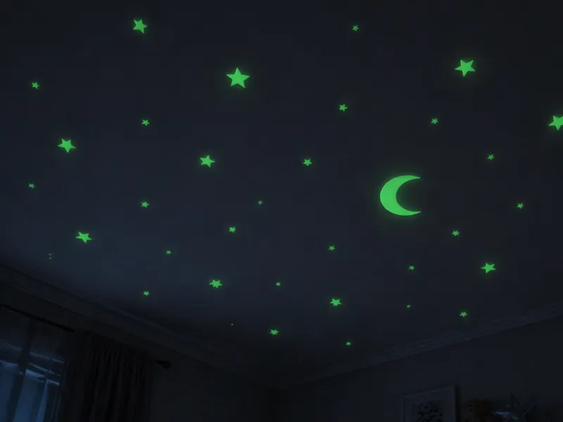 Glow-in-the-Dark Stars Midnight Sky Scene