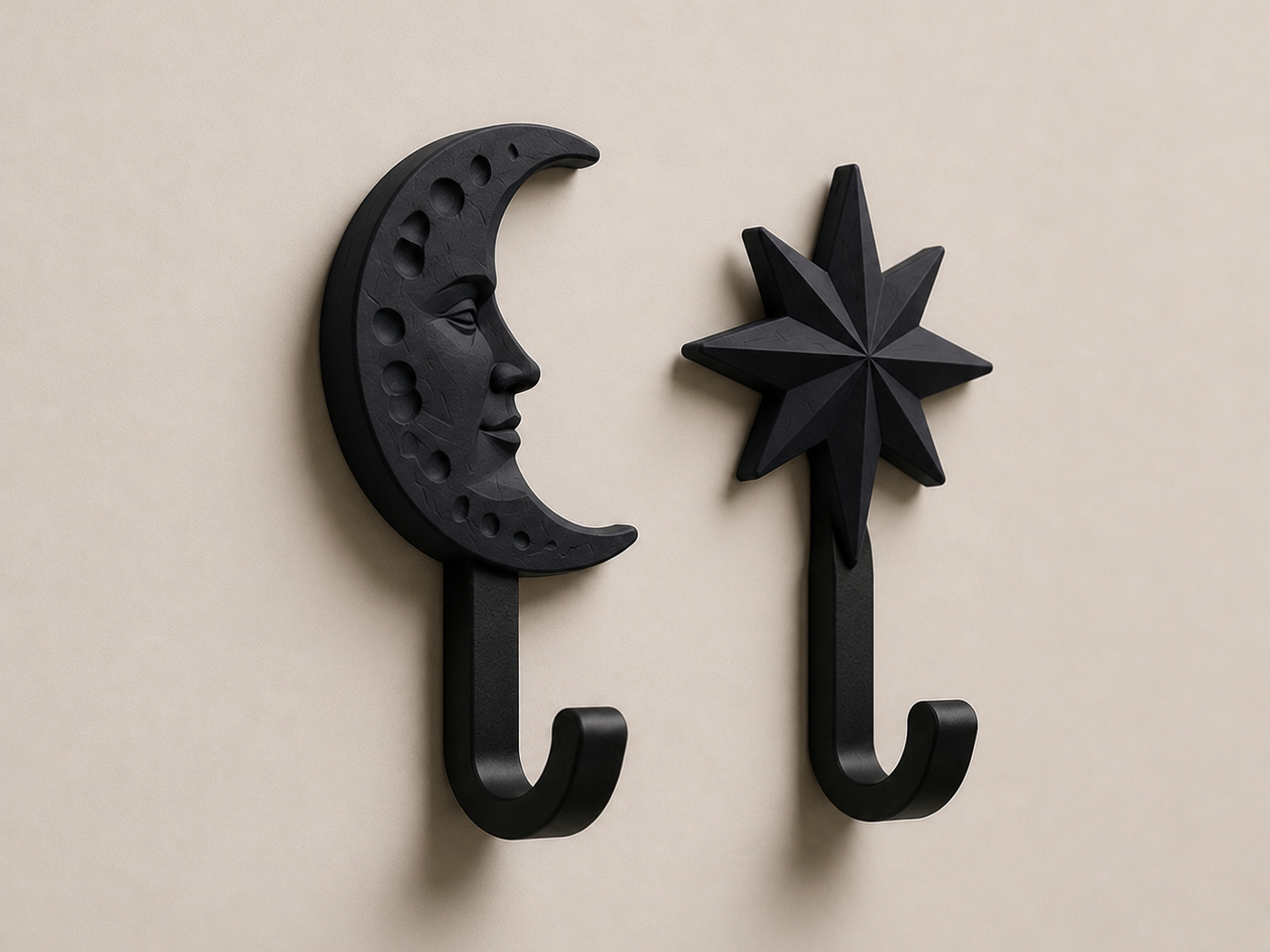 Moon & Star Wall Hook Set  | STL