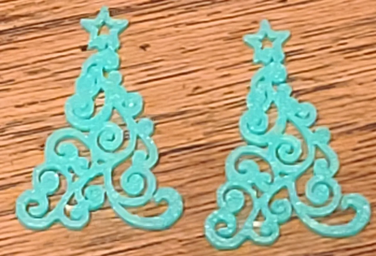 Fancy Christmas Bell & Tree Earrings view 2