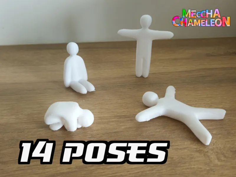 Meccha chameleon 14 personnages et poses du jeu