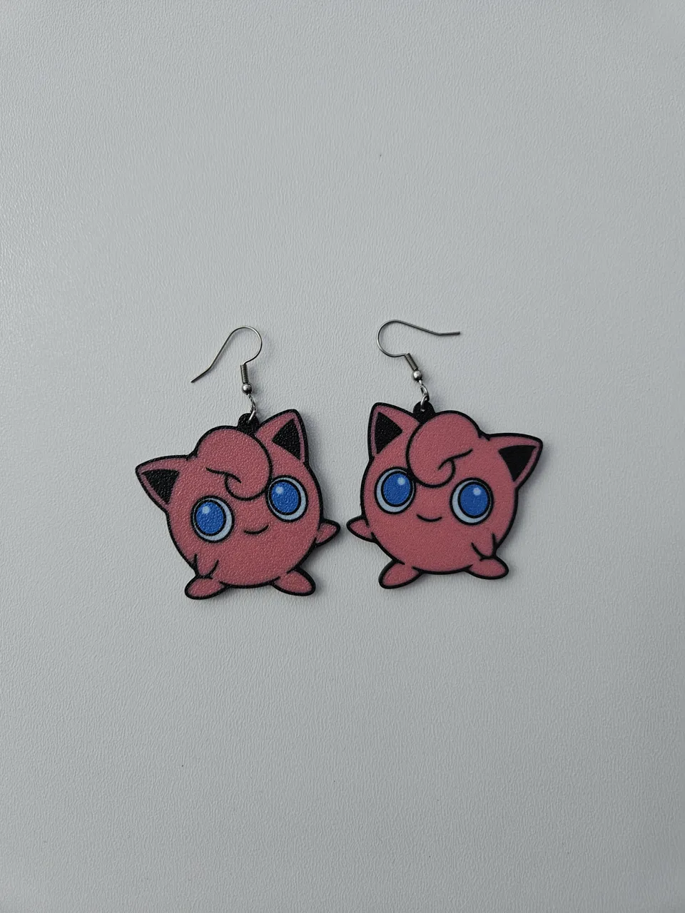 Jigglypuff Earrings and keychain view 3