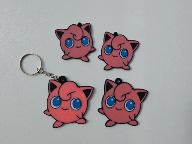 Jigglypuff Earrings and keychain