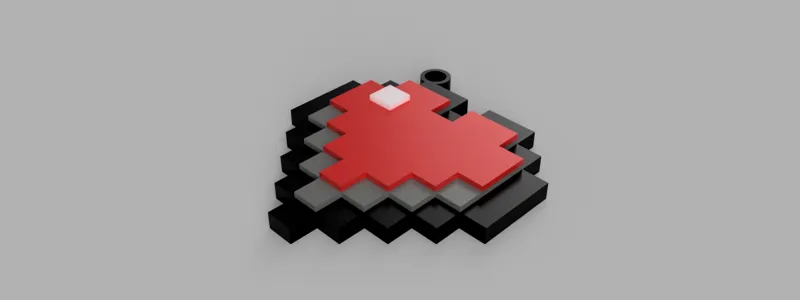 Minecraft Heart Keychain