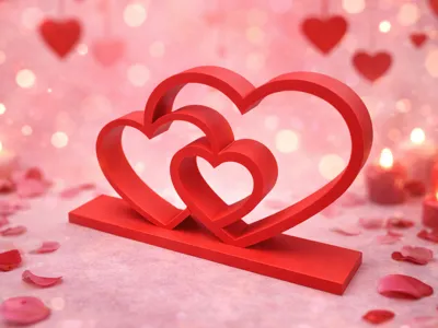 3 Hearts on Stand – Valentine’s Day Decoration