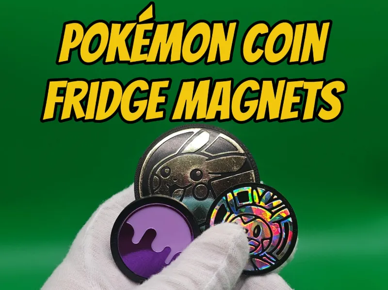 Pokemon TCG Coin Fridge Magnets - 3 Sizes