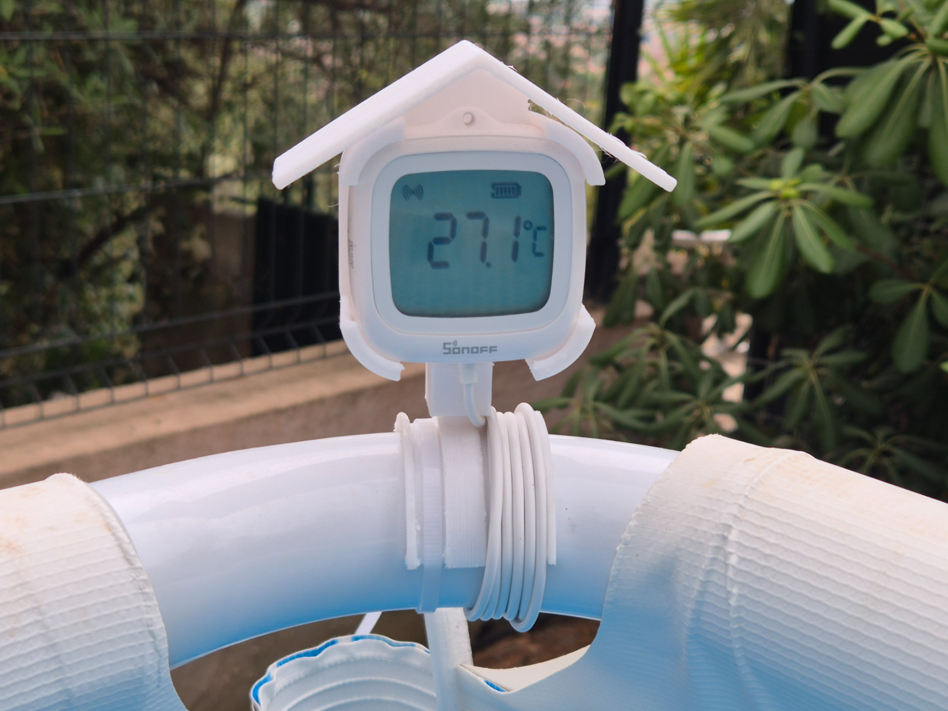 Support thermomètre Sonoff pour piscine Intex