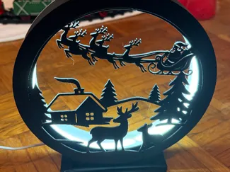 LED Ring Lampe v3 inkl. Rahmen mit Weihnachtszeit