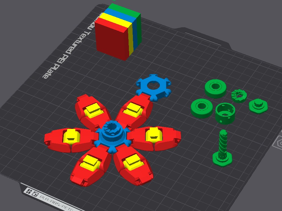 Miniatura 3 do modelo 3D 按压旋转解压球（简易组装免金属轴承一键打印）