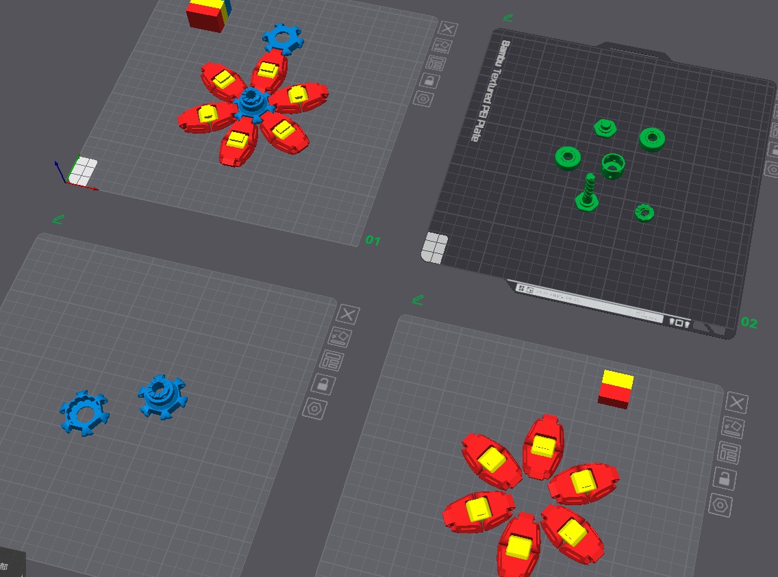Miniatura 4 do modelo 3D 按压旋转解压球（简易组装免金属轴承一键打印）
