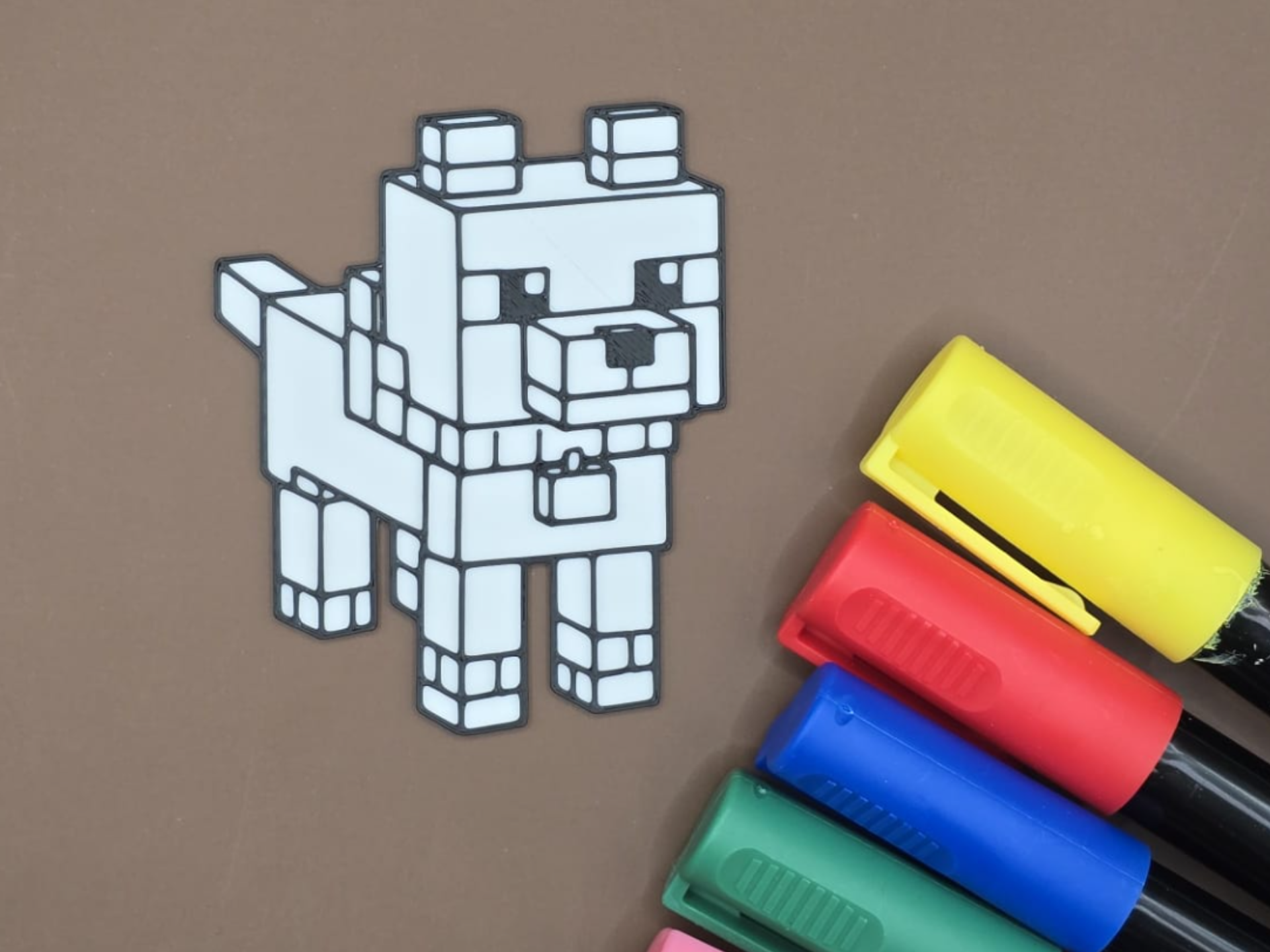 Voxel Wolf Coloring Panel