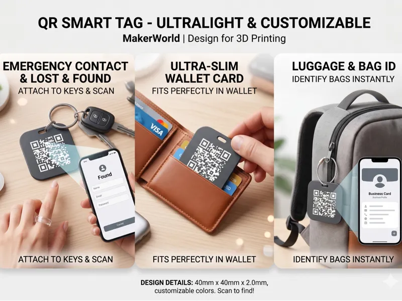 QR Code Anti-Lost Tag / Keychain