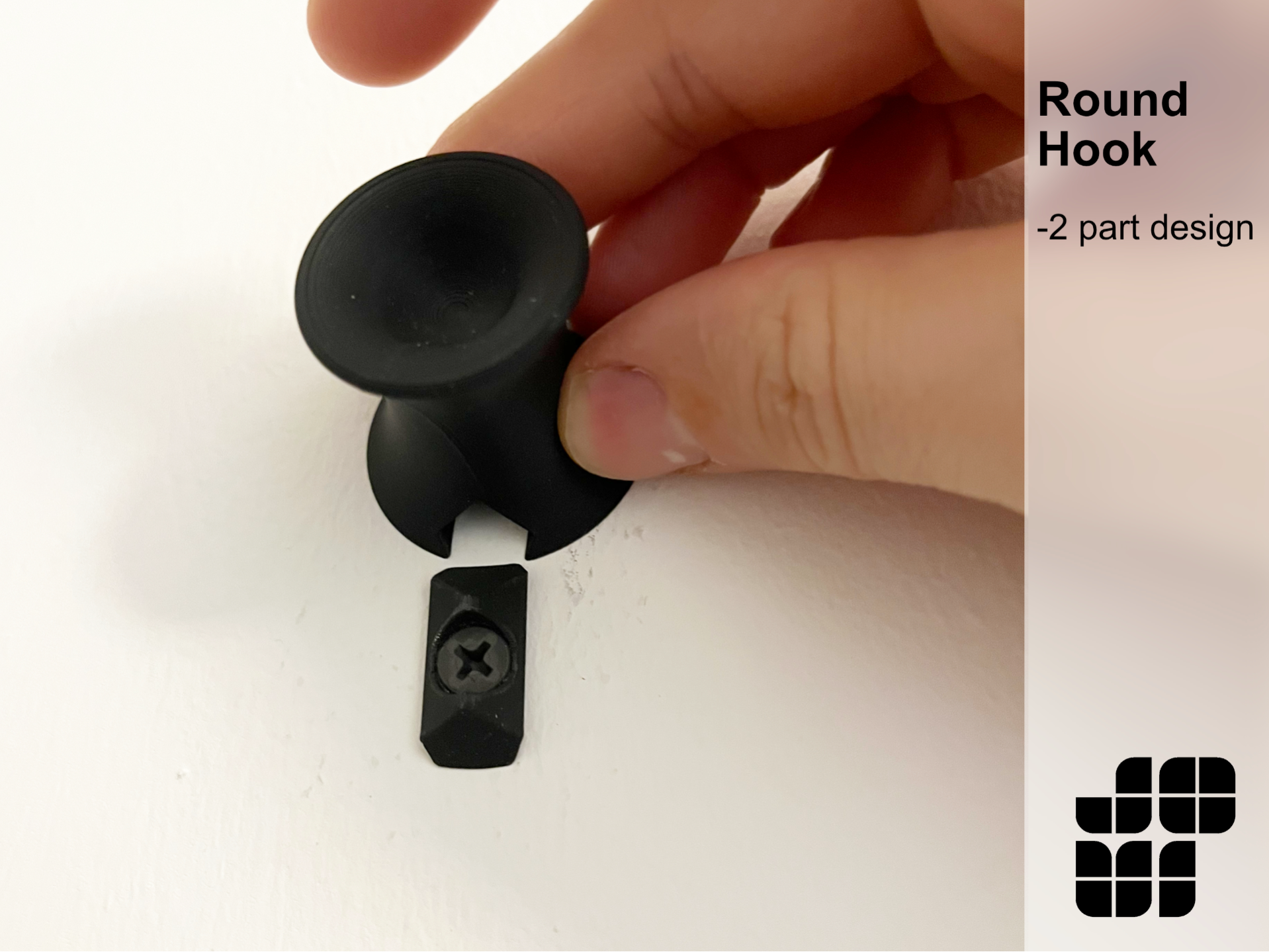 Miniatura 1 do modelo 3D Minimalist Two-Part Utility Hook