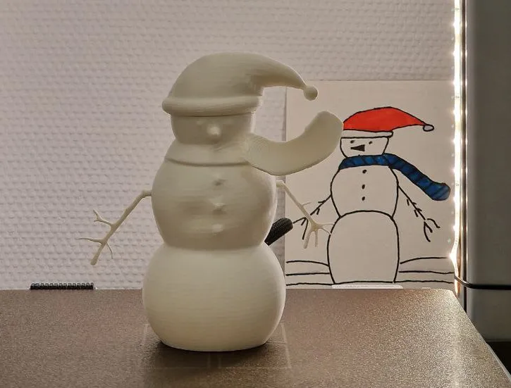 Snowman inspired by Evan's Christmas card