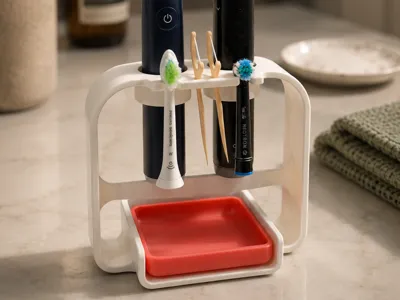 Self-Draining Electric Toothbrush Organiser