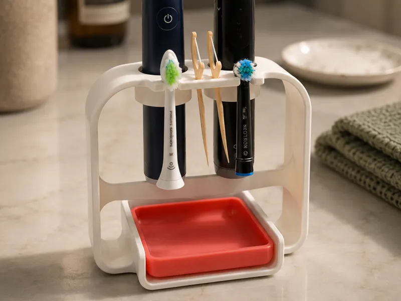 Self-Draining Electric Toothbrush Organiser