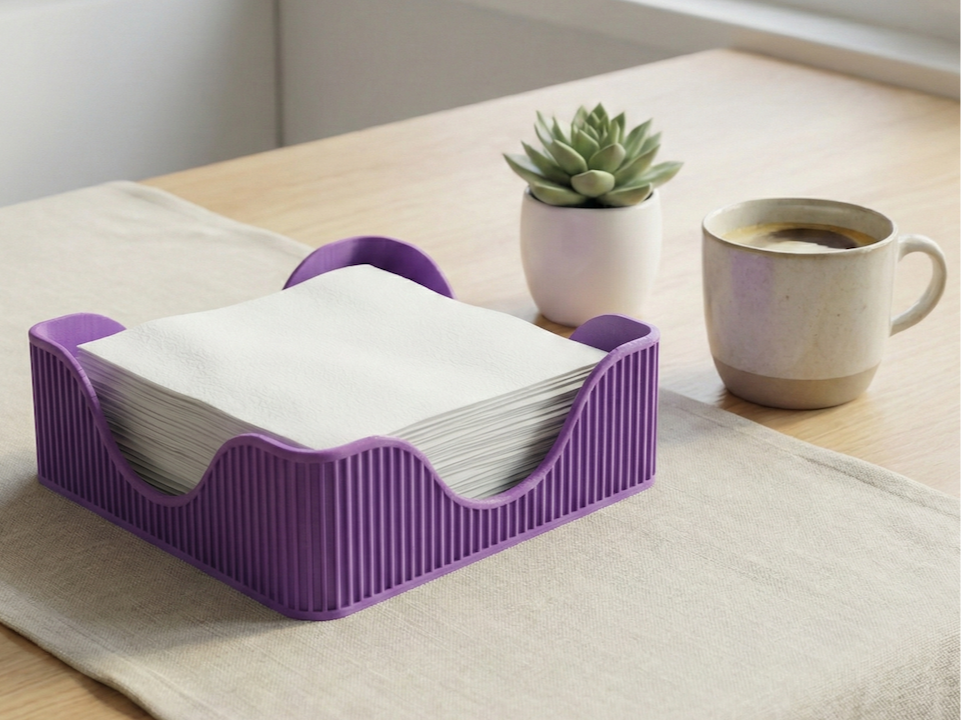 Modern Wavy Napkin Holder | Proportional Scalable