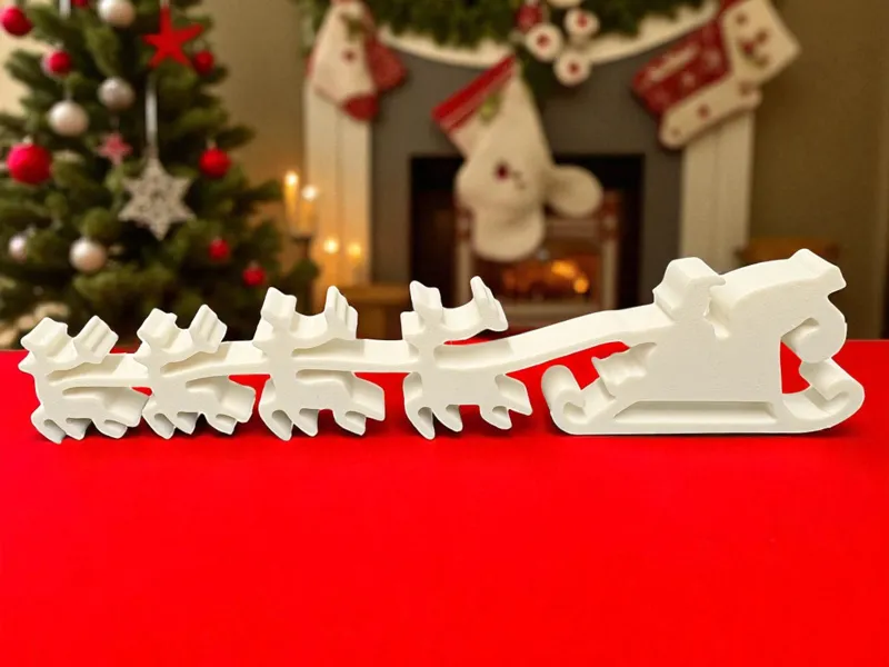 Weihnachts-Schlitten mit Rentieren