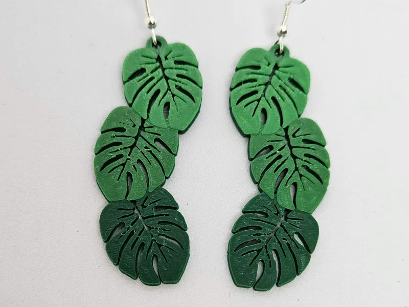Beautiful Monstera earring