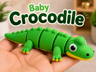Cute Baby Crocodile – Flexi Print-in-Place Toy