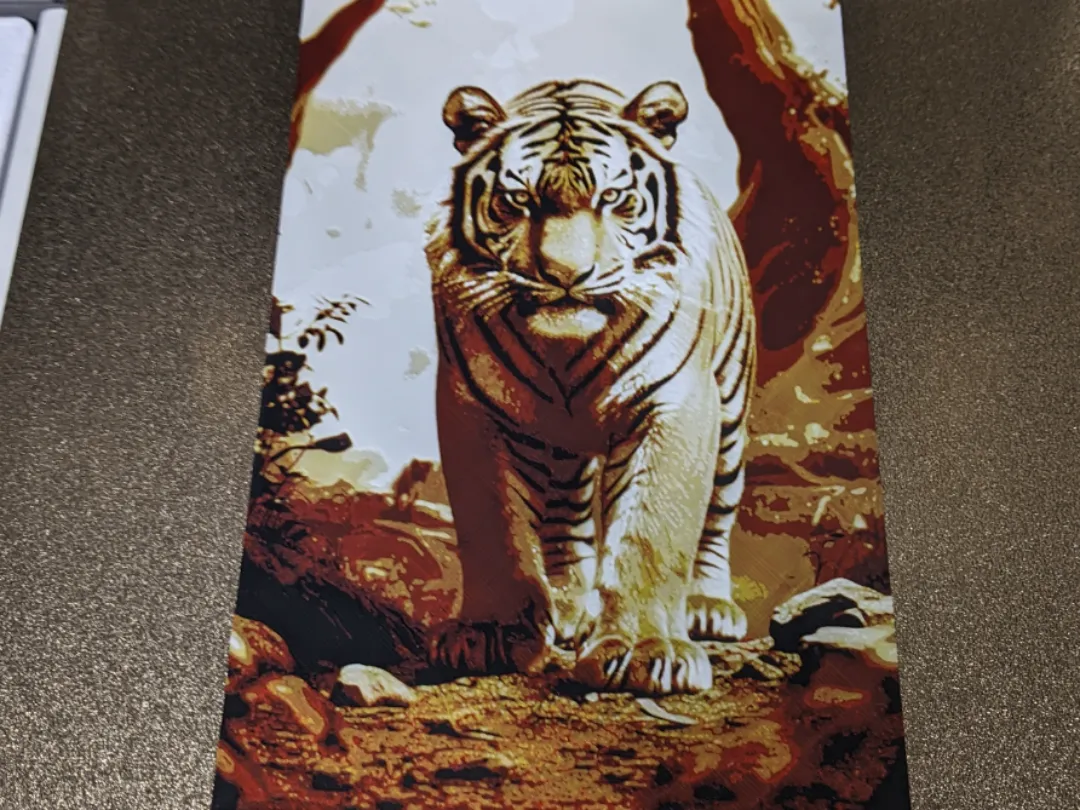 Tiger HueForge with frame - Free 3D Print Model - MakerWorld