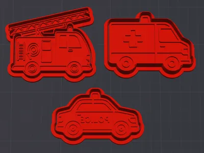 EMERGENCY SERVICES COOKIE CUTTERS & FONDANT STAMPS