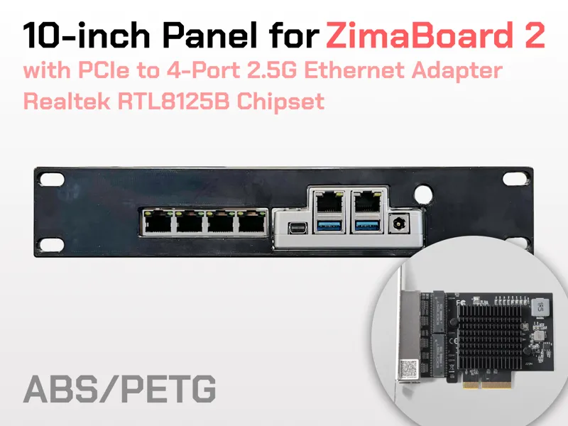 ZimaBoard 2 10” rack & PCIe to 4-Port 2.5G Adapter