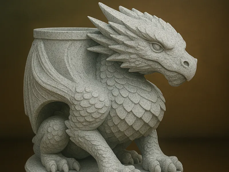 Dragon statue can holder