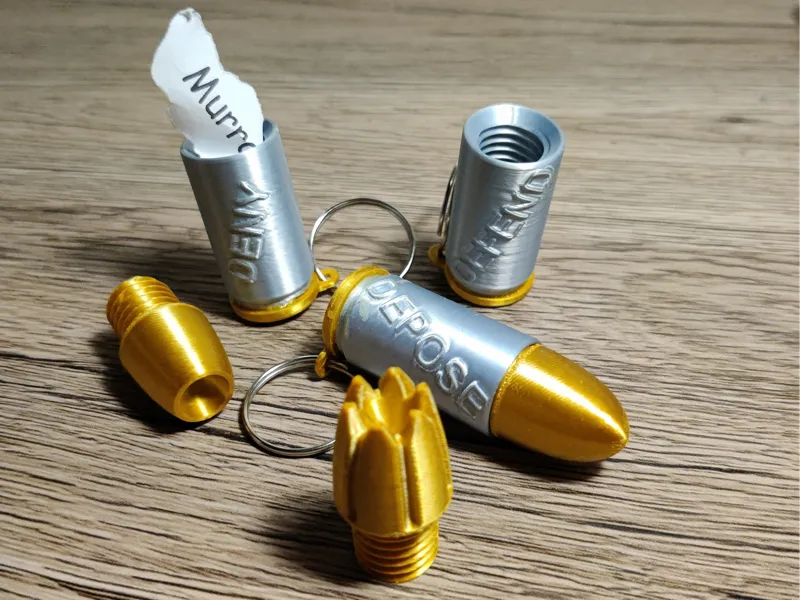 200% scaled 9mm bullet keychain