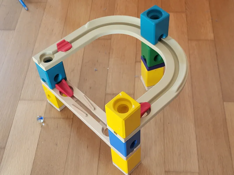 U-turn track piece for Hape Quadrilla marble run