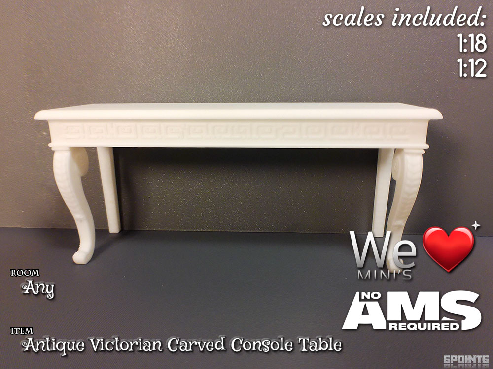 WLM - Antique Victorian Carved Wall Console Table